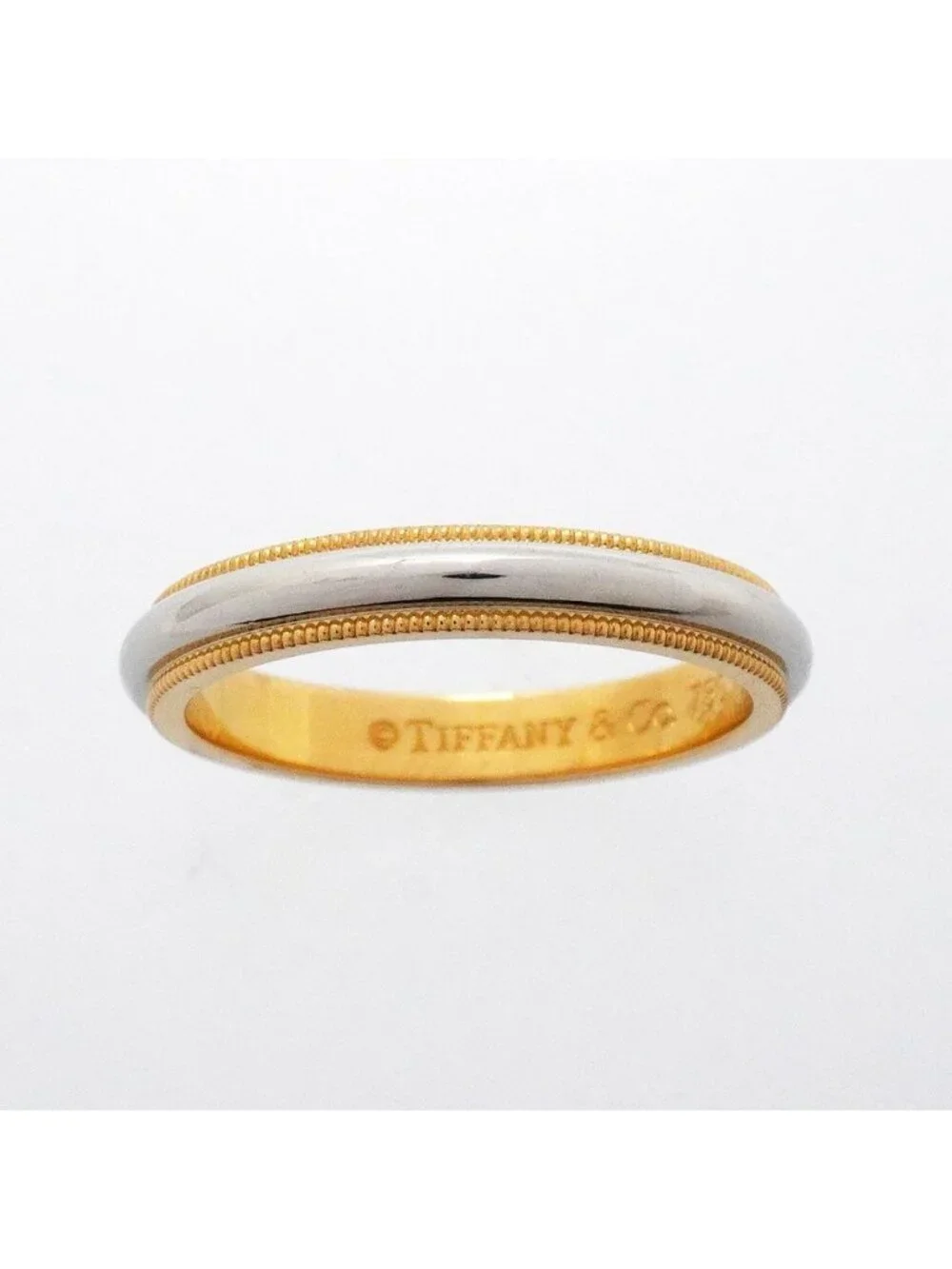 Tiffany & Co Ring Mil Gray 18k Yellow Gold Platinum